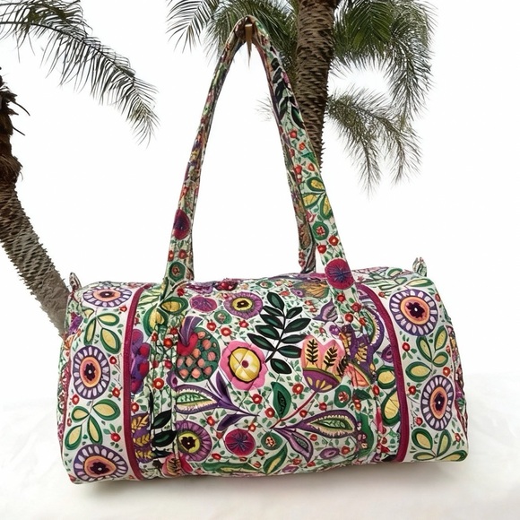 Vera Bradley Handbags - Vera Bradley Viva La Vera Duffle Bag Floral Cotton Weekender Handbag Travel